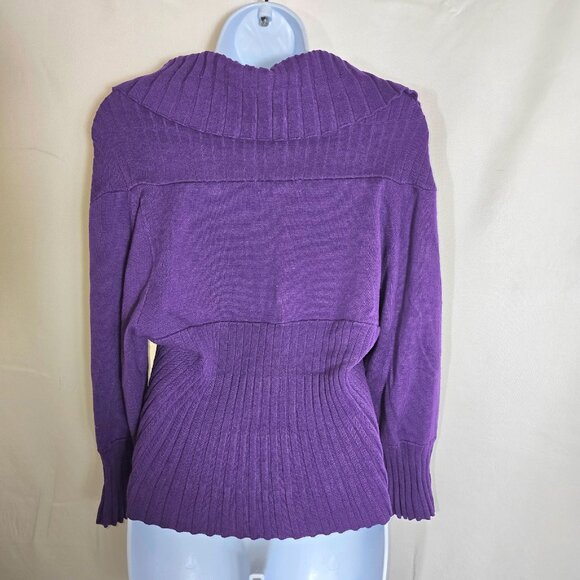 Dress Barn Womens Purple Cardigan Sweater Sz M Shrug Bolero Crop Casual Office - Picture 2 of 8